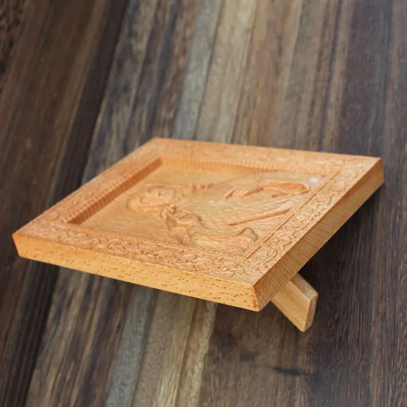 Holy Father Carving Embossed  Beech Wood Jesus Home Decoration Praying Handicraft Figures Religious Church Utensils Catholic Dec