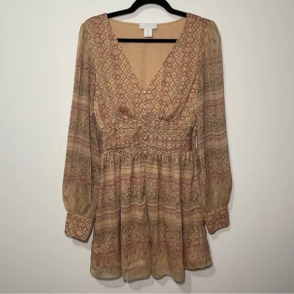 House of Harlow 1960 Women’s Shona Joy Metallic Shimmer Peasant Dress S