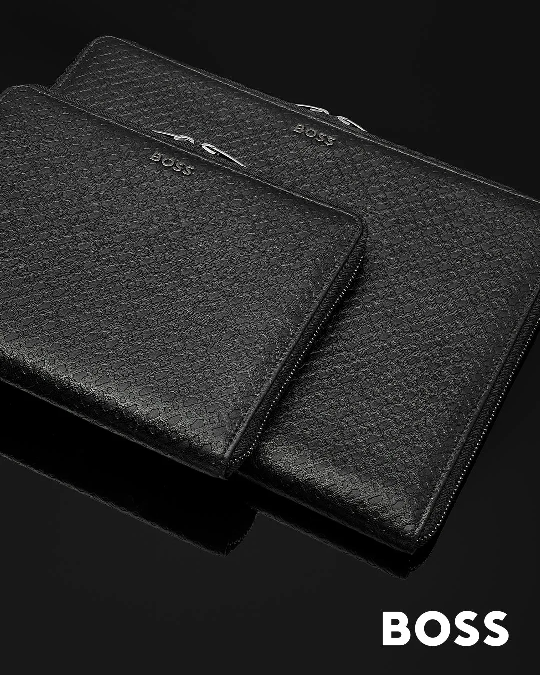 HUGO BOSS HTM411A - Conference folder A5 Monogram Zipped Black