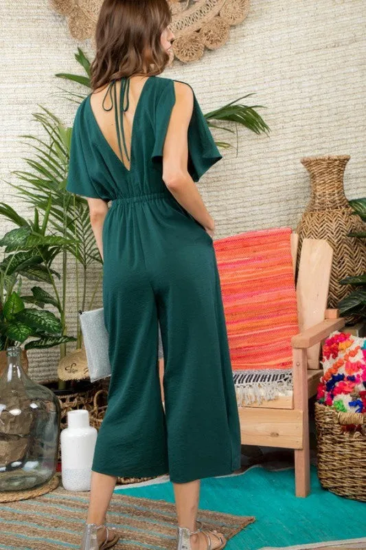 Hunter Green Solid Jumpsuit