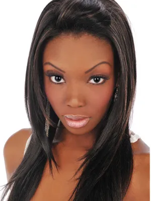 Indian Remy Yaki Straight Human Hair Extensions - Wefted Hair 14"