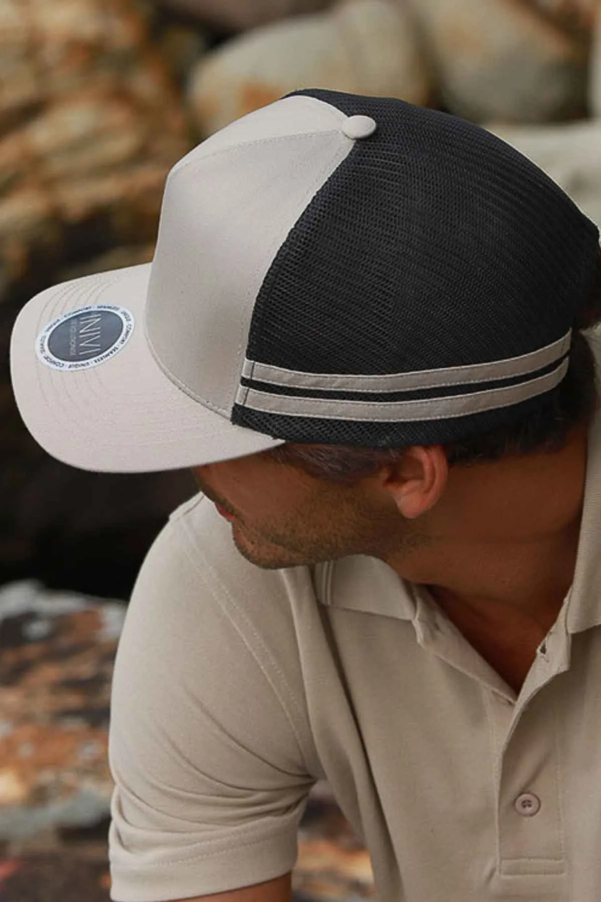 Inivi Striped Trucker Cap