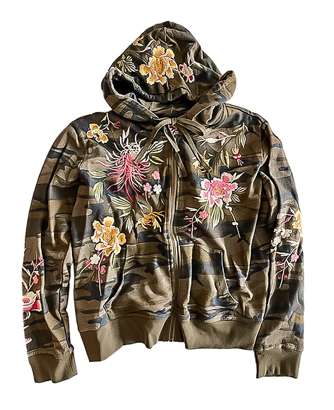 Johnny Was MEI ZIPUP Sweatshirt Modern Zip Up Hoodie Sweatshirt Molly Camo NEW
