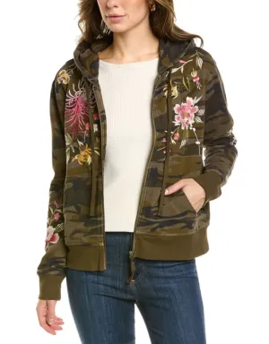 Johnny Was MEI ZIPUP Sweatshirt Modern Zip Up Hoodie Sweatshirt Molly Camo NEW