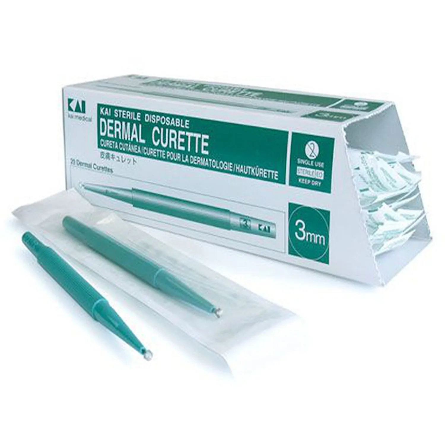 Kai Disposable Dermal Curettes | 3mm | Pack of 20