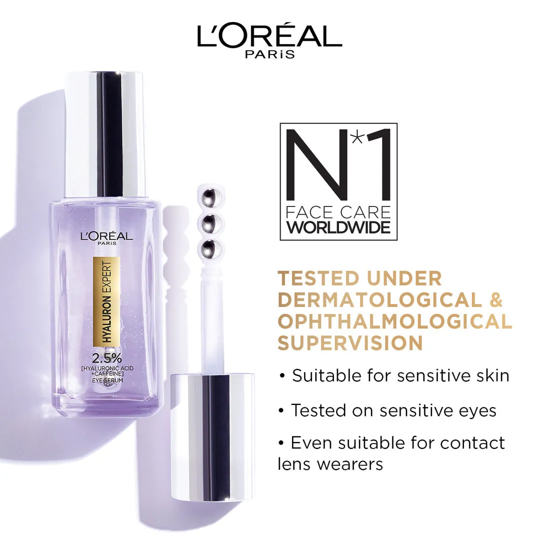 L'Oreal Paris Hyaluron Expert Eye Serum with 2.5% Hyaluronic Acid & Caffeine