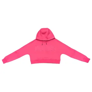 LVLS EMBOSSED CROP HOODIE | SASSY PINK