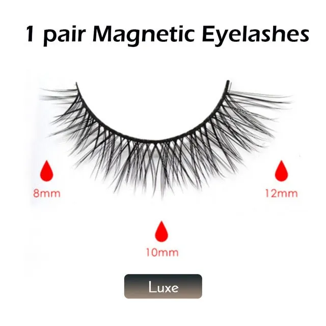 Magnetic False Eyelashes No Glue Full Eye 5 Magnet Reusable Fake Eyelashes Natural Soft Eyelashes Extension Magnetic Eyelash Kit