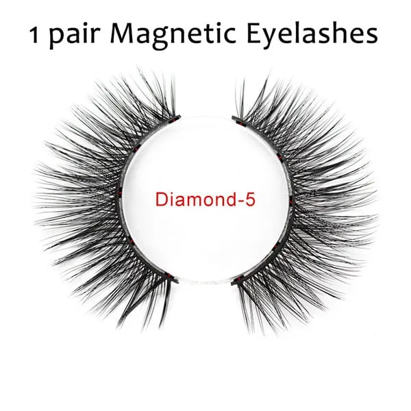 Magnetic False Eyelashes No Glue Full Eye 5 Magnet Reusable Fake Eyelashes Natural Soft Eyelashes Extension Magnetic Eyelash Kit