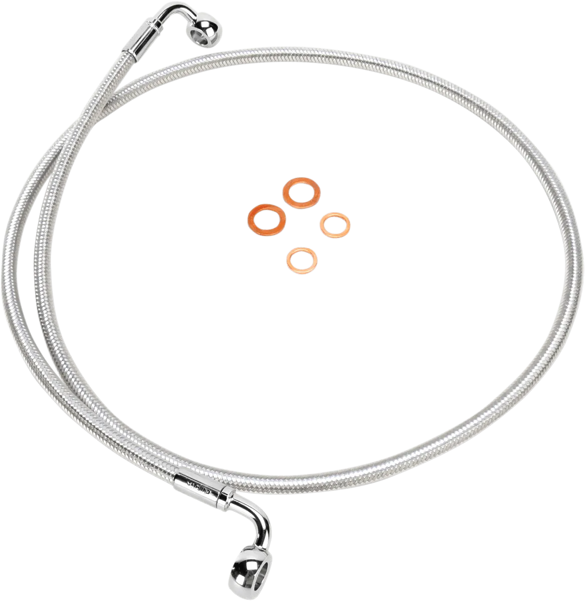 Magnum 36258SW Sterling Chromite II E-Z Align Single Disc Front Brake Line - 90deg. Top Angle - 58in.