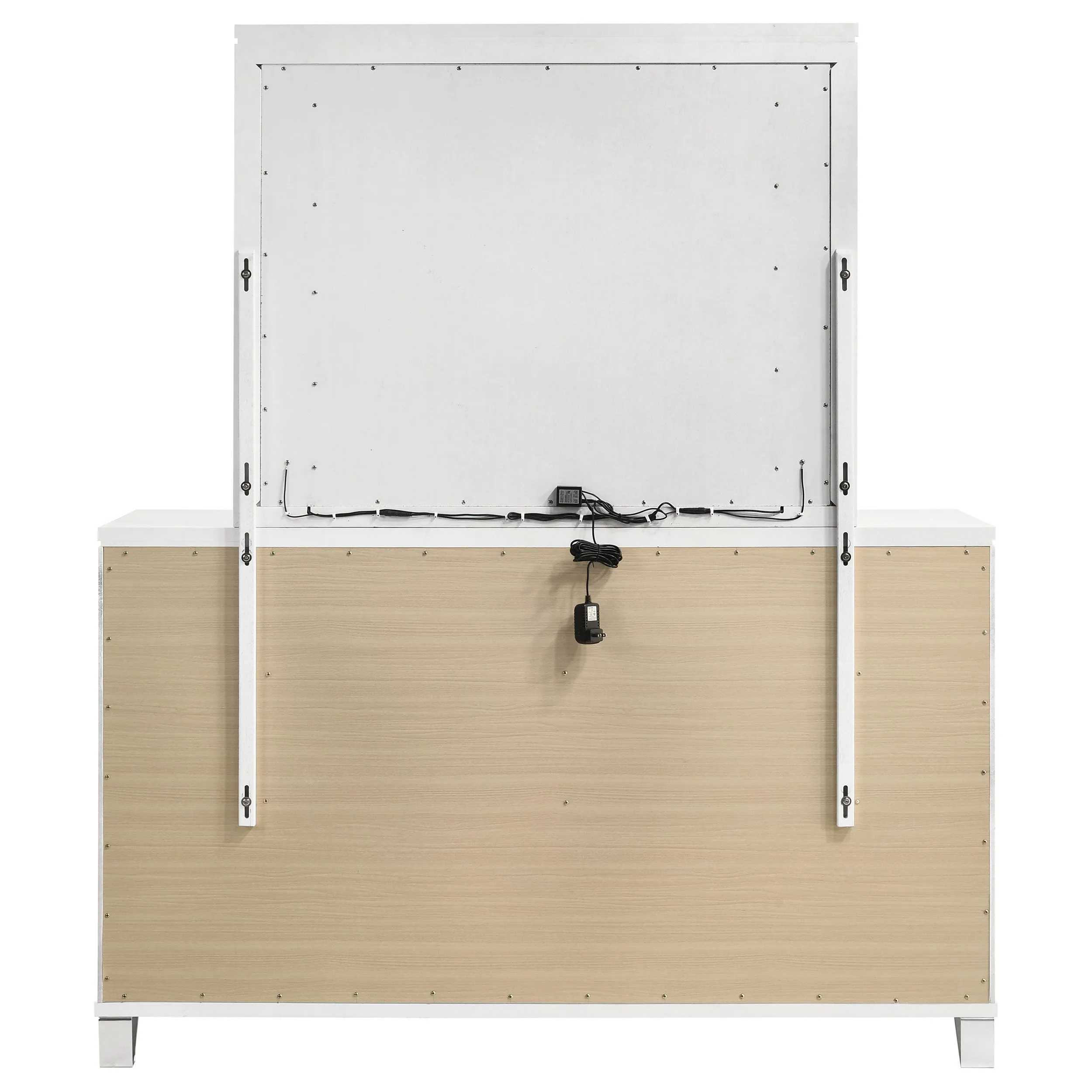 Marmore 9-drawer Dresser and LED Mirror White
