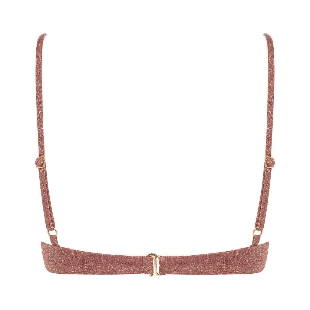 Mauve Sparkle Dainty Bikini Top