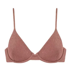 Mauve Sparkle Dainty Bikini Top
