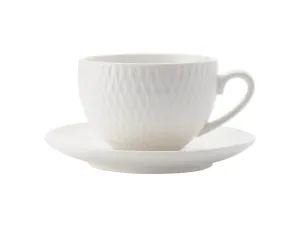 Maxwell & Williams White Basics Diamonds Demi Cup & Saucer 90ML