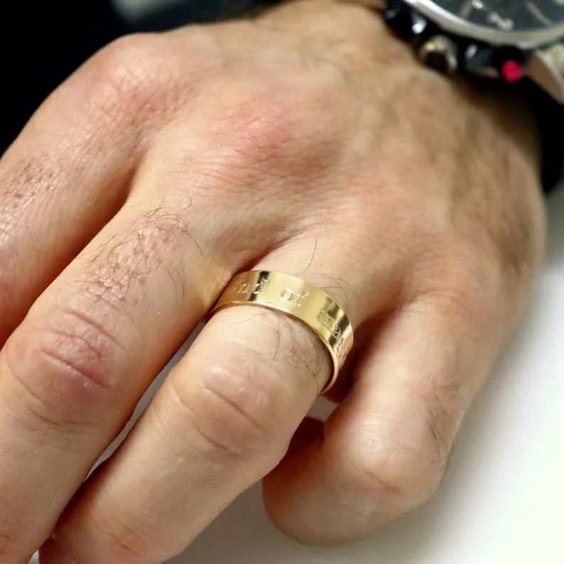 Mens Engraved Adjustable Ring