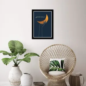 Moon Child' Astronomy and Space Wall Art Framed Print Moons Gold