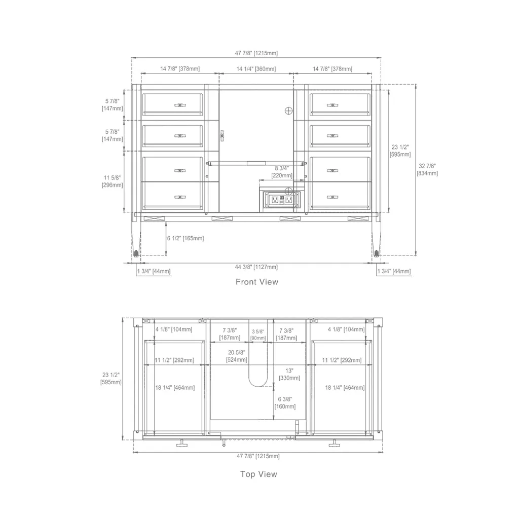 Myrrin 6 Drawers And 1 Door Bathroom Vanity with White Zeus Quartz Top and Undermount Sink - Free Standing - 48" Wood/Bright White