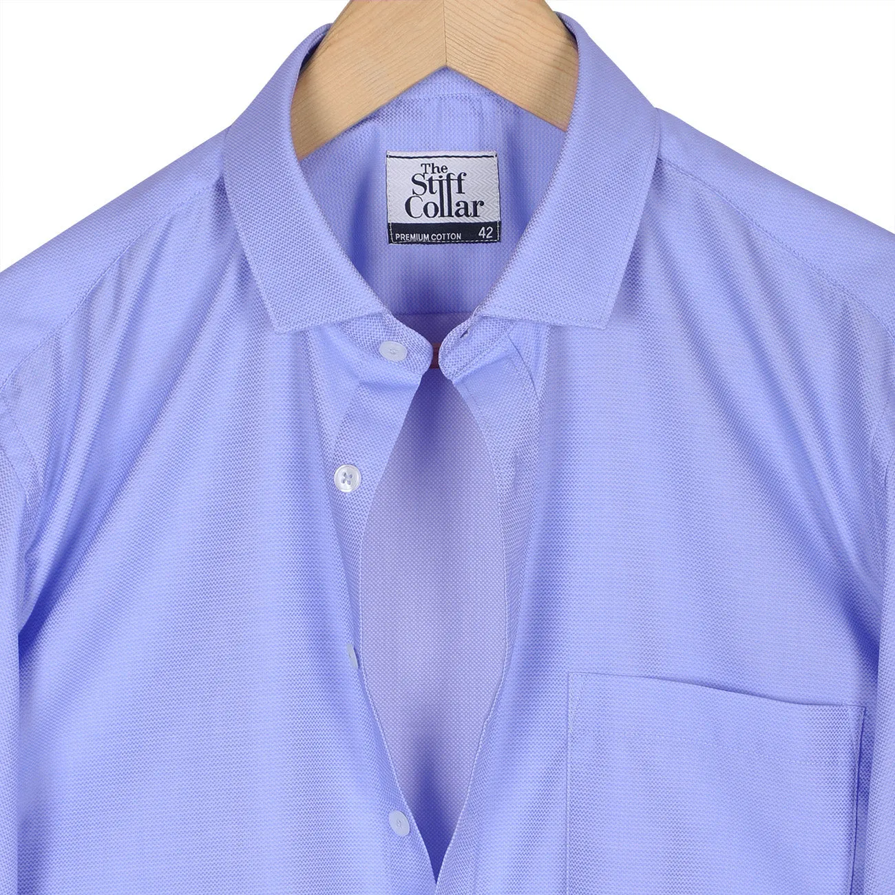 Napoli Blue Dobby 2 Ply Giza Cotton Regular Fit Shirt