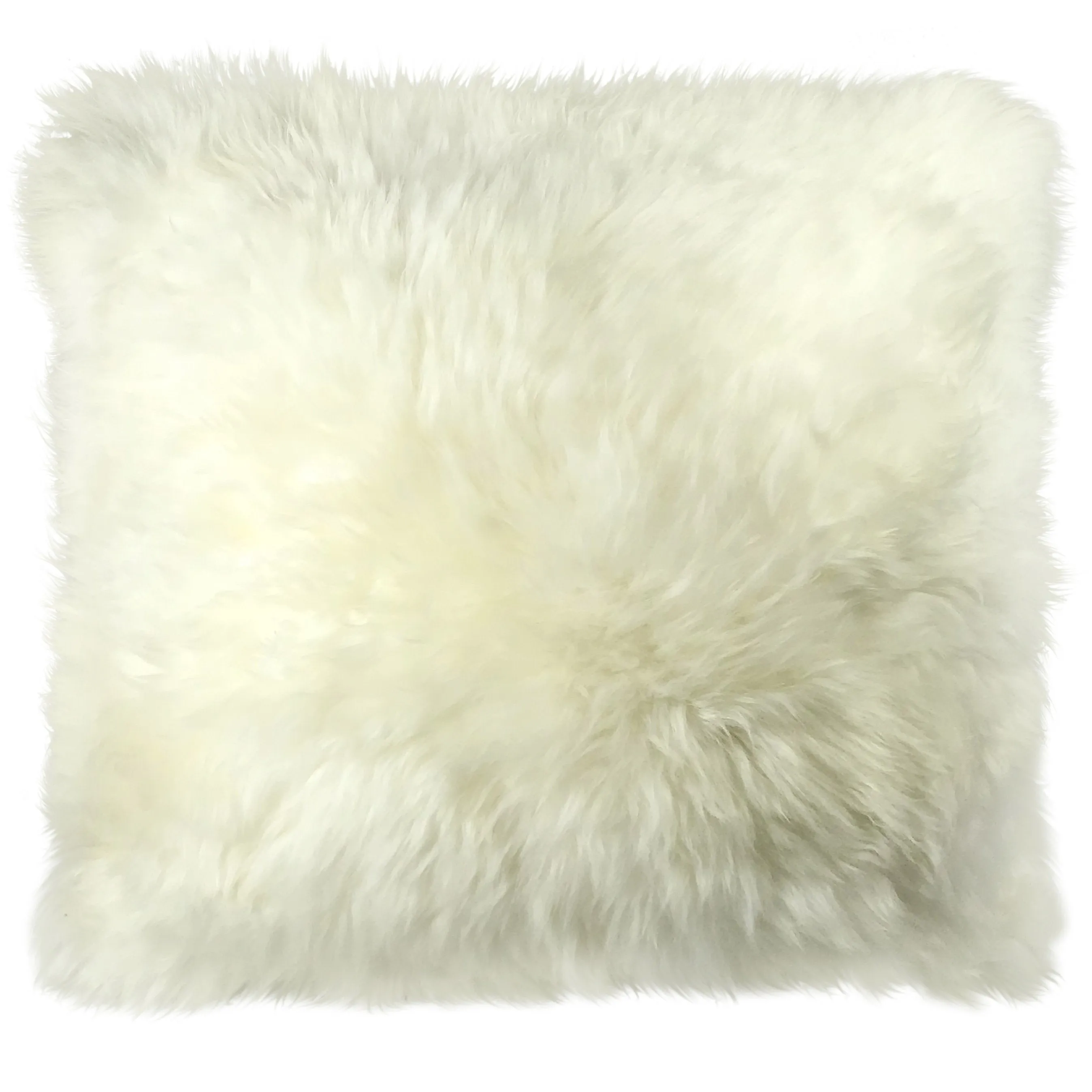 Natural Sheepskin Pillow Cover 16"x16" / Natural White