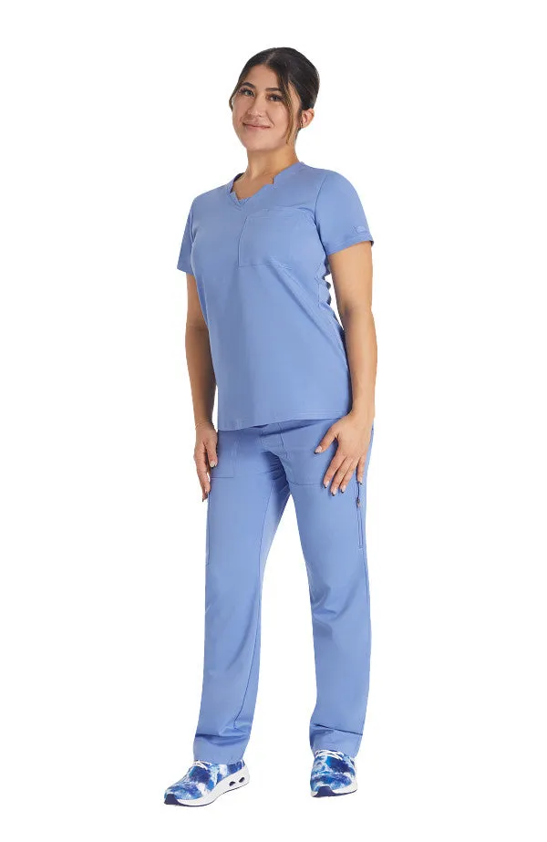 Notched V-Neck Top