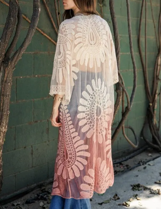 Ombre Bohemian Lace Kimono
