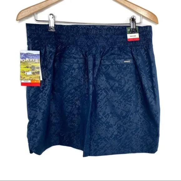 Orvis Travel Skort Shattered Glass Embossed Print Blue in Color - Medium