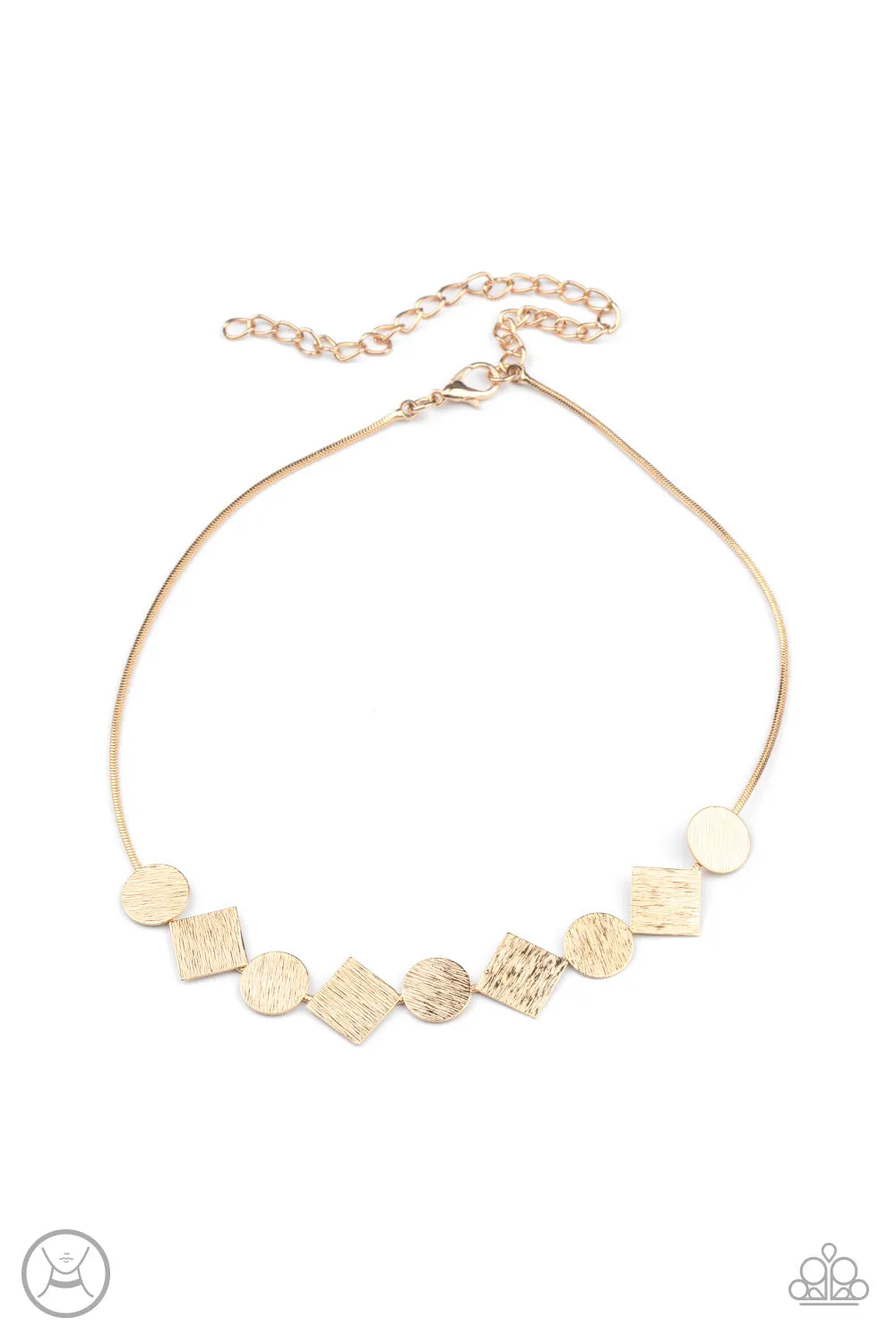 Paparazzi Dont Get Bent Out Of Shape - Gold Choker Necklace