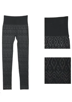 Pattern Embossed Seamless Fleece Lined Legging