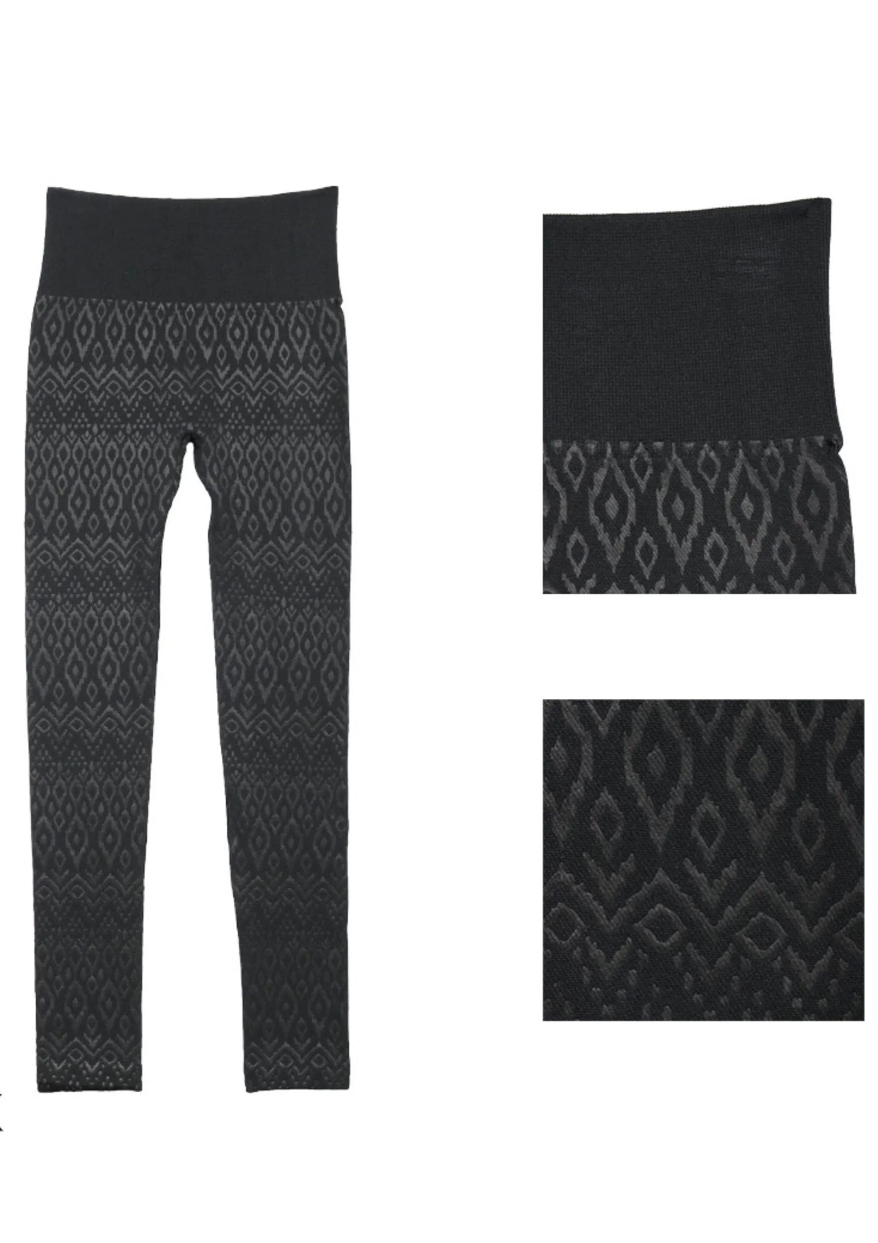 Pattern Embossed Seamless Fleece Lined Legging