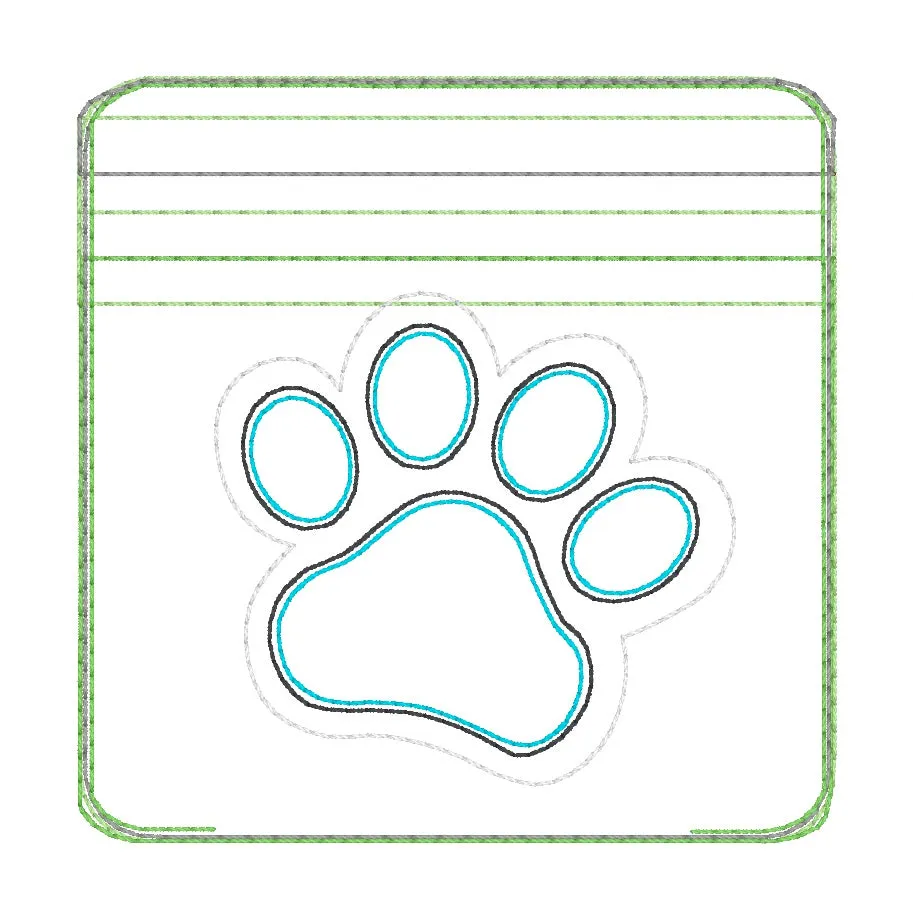 Paw Embossed ITH Bag Nov 24 Mystery Bundle embroidery design (5 sizes available) DIGITAL DOWNLOAD
