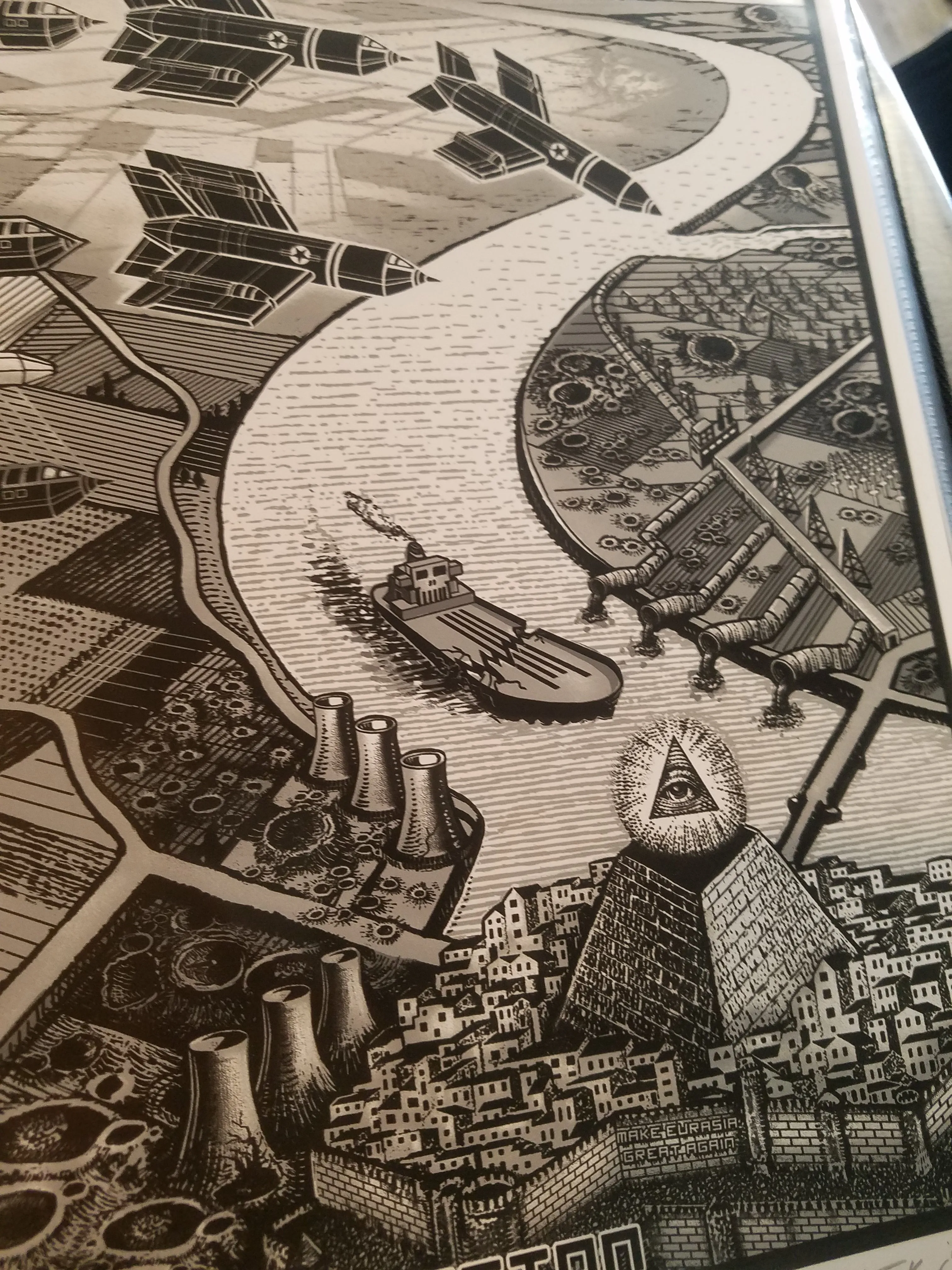 Pearl Jam Seattle Screen print S/N xxx/300 Embossed Doodled Gigpri 2018 Emek