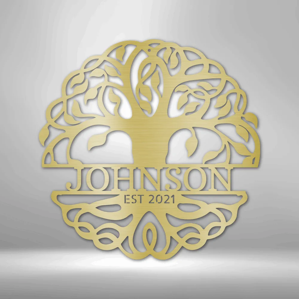Personalized Tree of Life Family Name Metal Wall Art