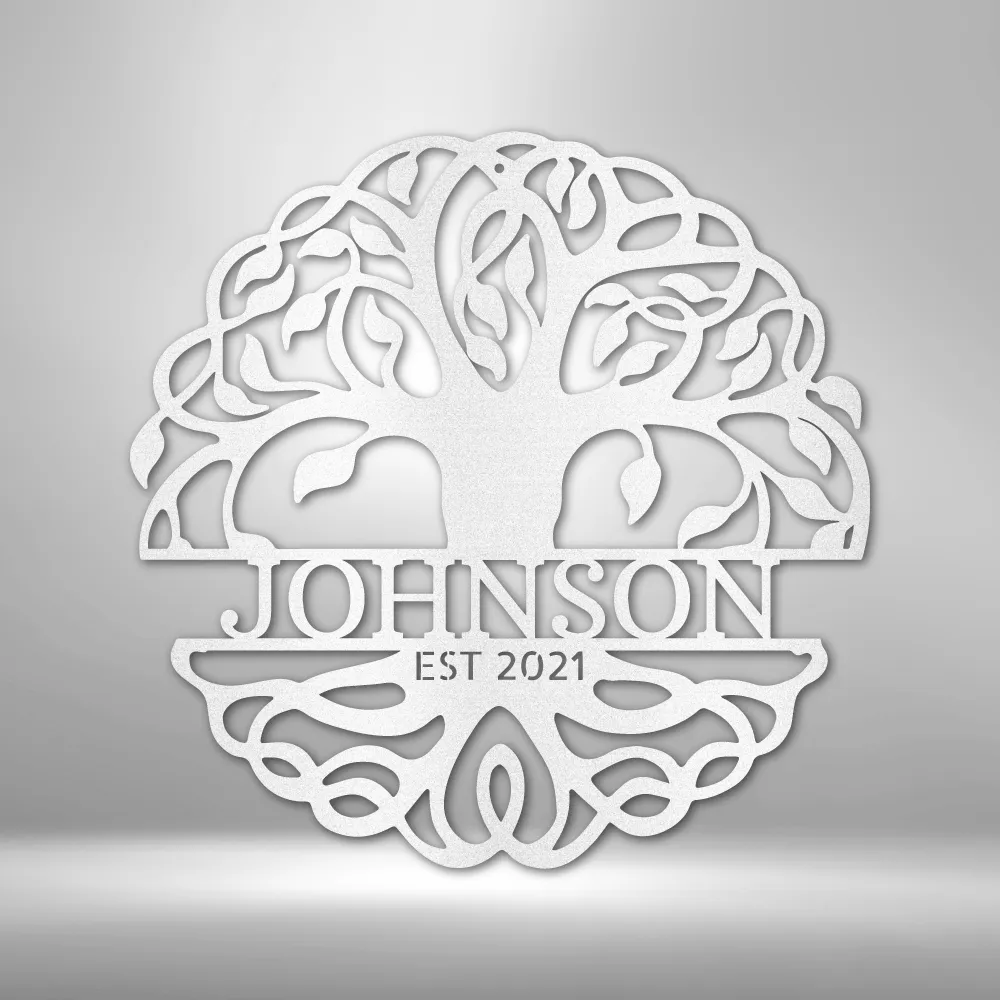 Personalized Tree of Life Family Name Metal Wall Art