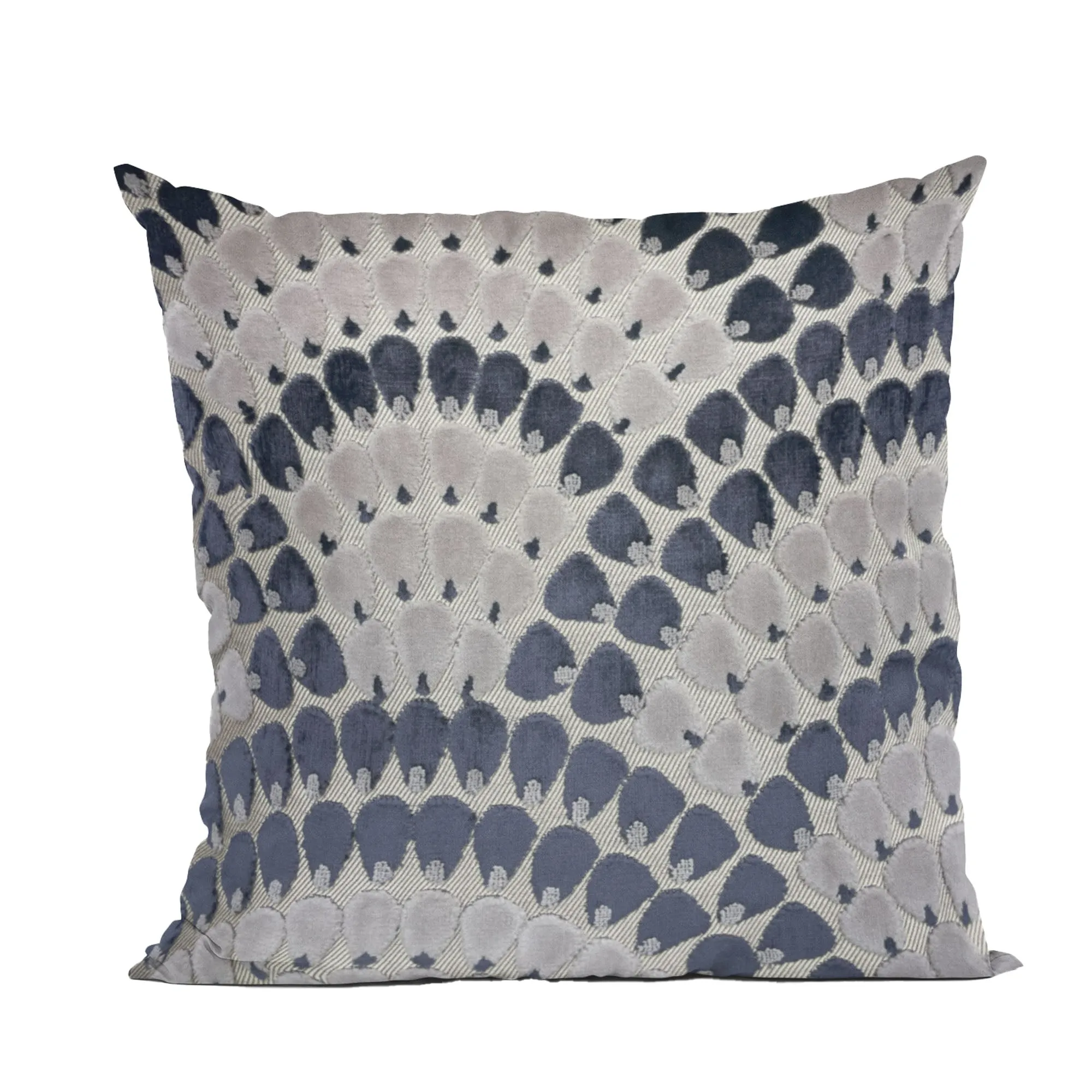 Plutus Sea Whisper Abstract Navy Taupe Velvet Luxury Throw Pillow