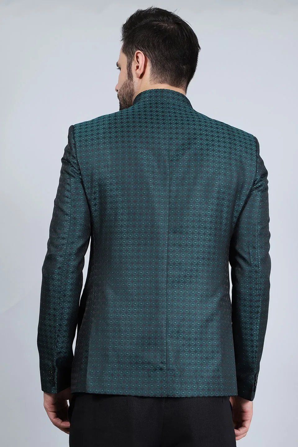 Poly Viscose (BY RAYMOND'S ETHNIC) Green Bandhgala