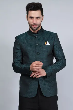 Poly Viscose (BY RAYMOND'S ETHNIC) Green Bandhgala