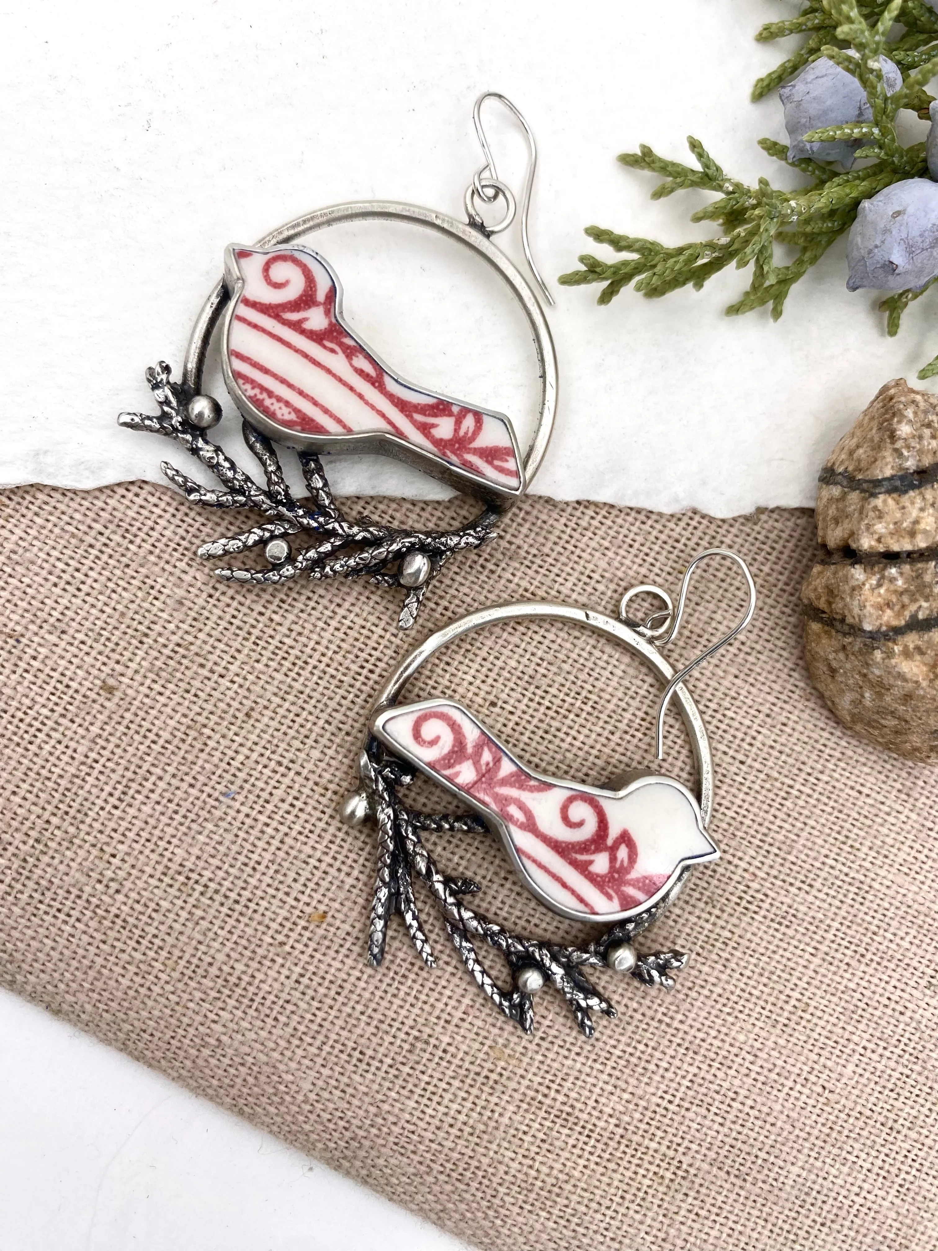 Red Lovebird Hoops