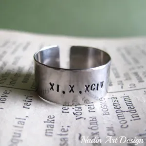 Roman Date Ring - Personalized Anniversary Gift
