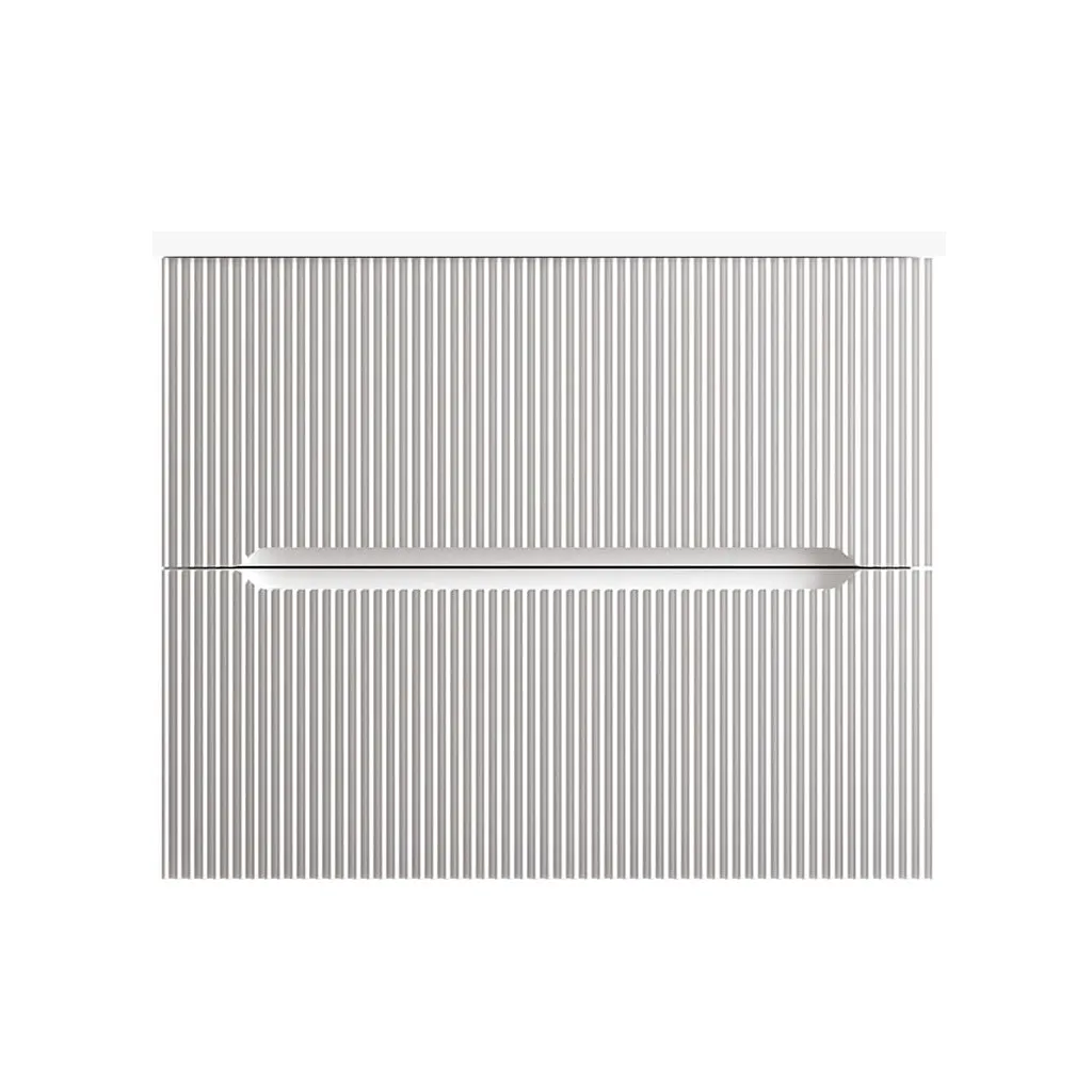 Runway 2 Drawers Bathroom Vanity with Solid Surface Matte White without Faucet Hole - Wall Mount - 24" Mdf/Matt White