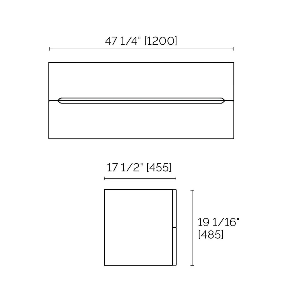 Runway 2 Drawers Bathroom Vanity with Solid Surface Matte White without Faucet Hole - Wall Mount - 48" Mdf/Matt Black