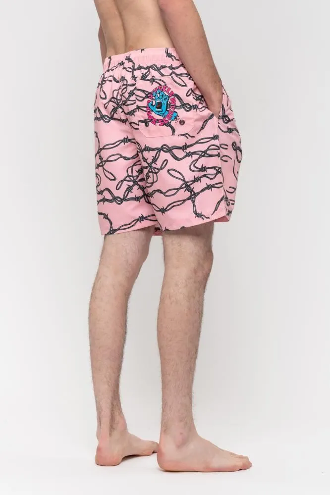 Santa Cruz Shorts Barbed Wire Swim Short - Pink