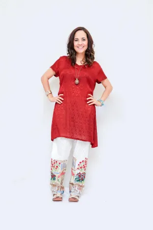 Silk Shirt Kurti- Cotton Pant