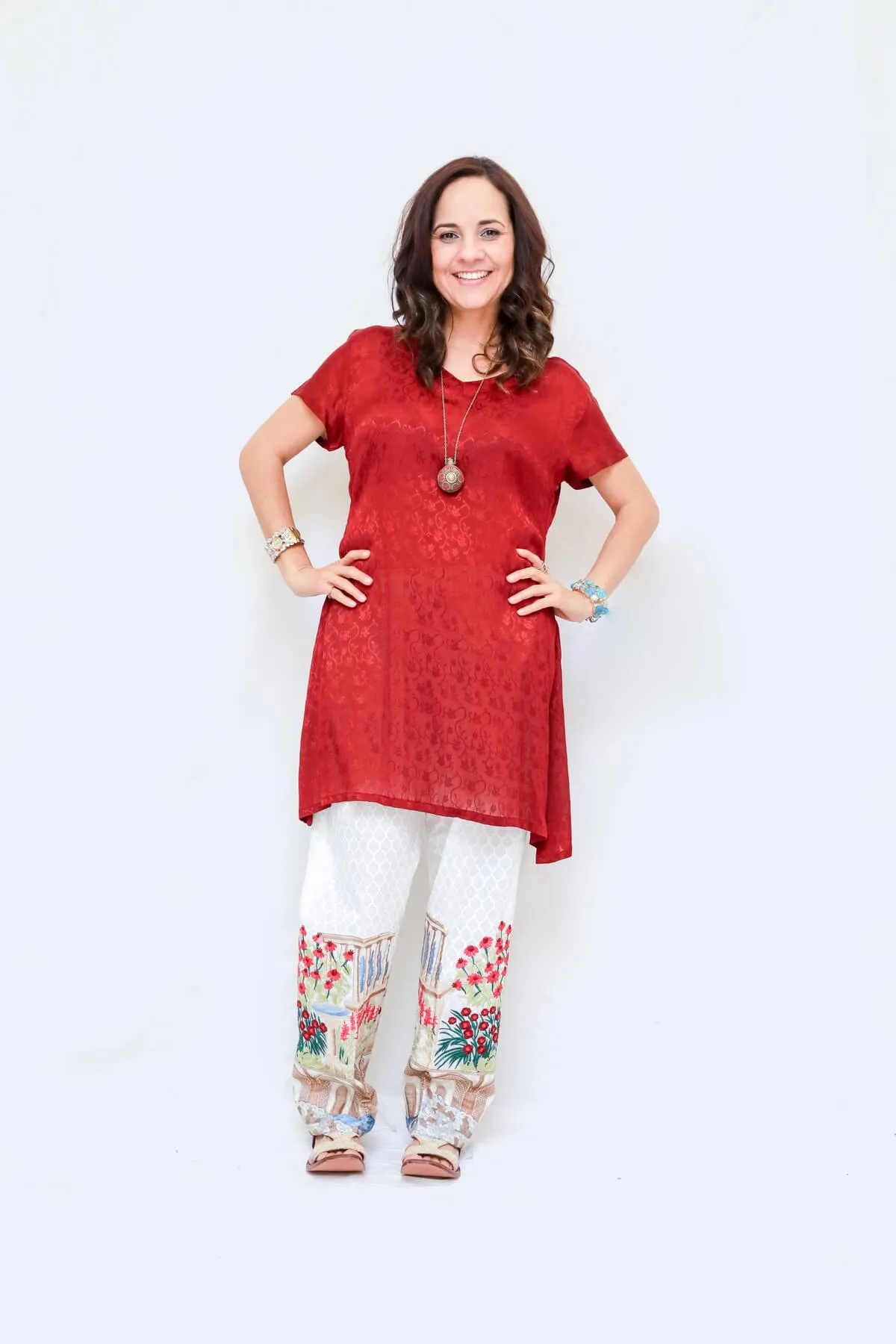 Silk Shirt Kurti- Cotton Pant