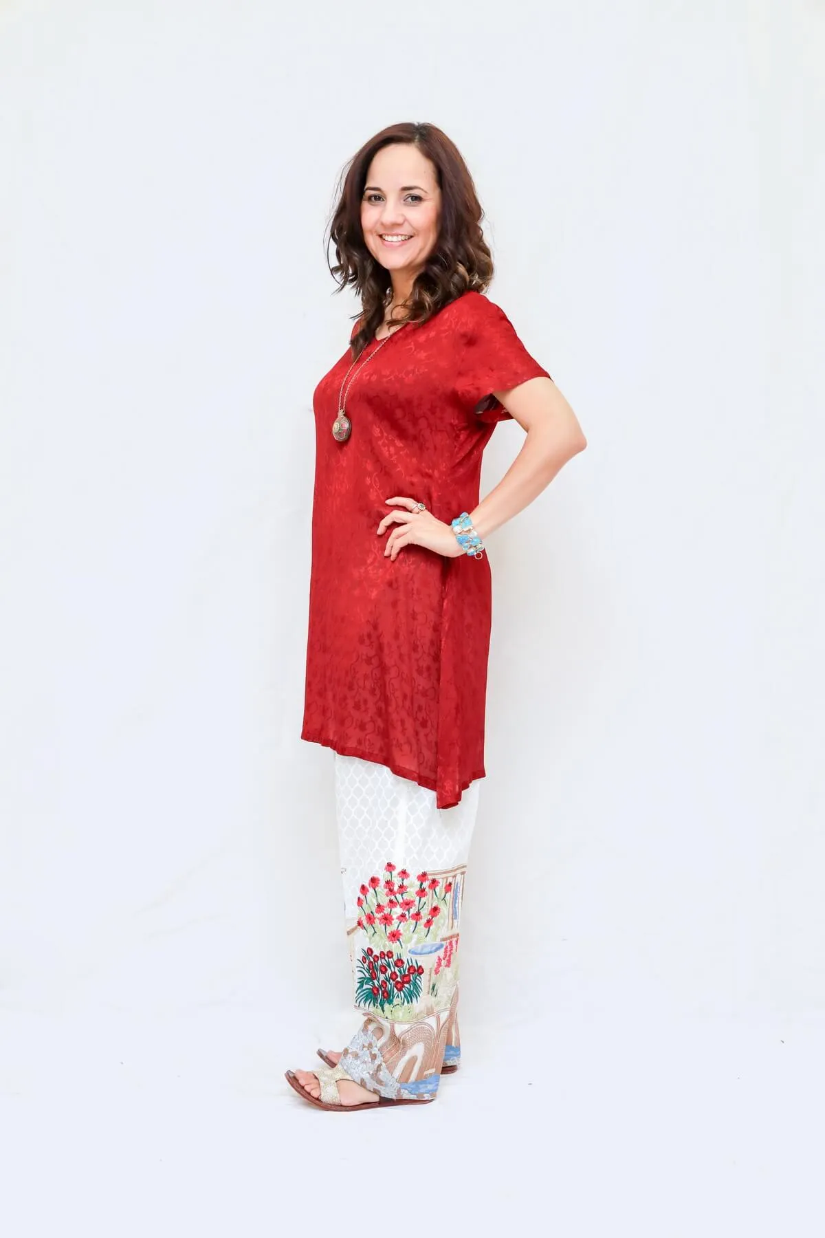 Silk Shirt Kurti- Cotton Pant