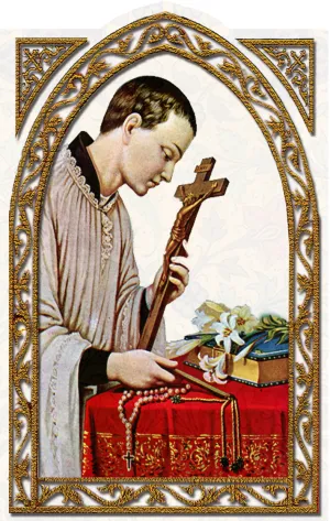 St. Aloysius Holy Card (Embossed)