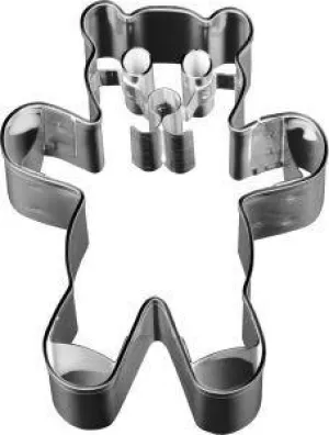 Teddy Bear Cookie Cutter with Embossed Face Detail