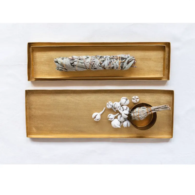 Textured Matte Brass Tray (Available in 3 Sizes)