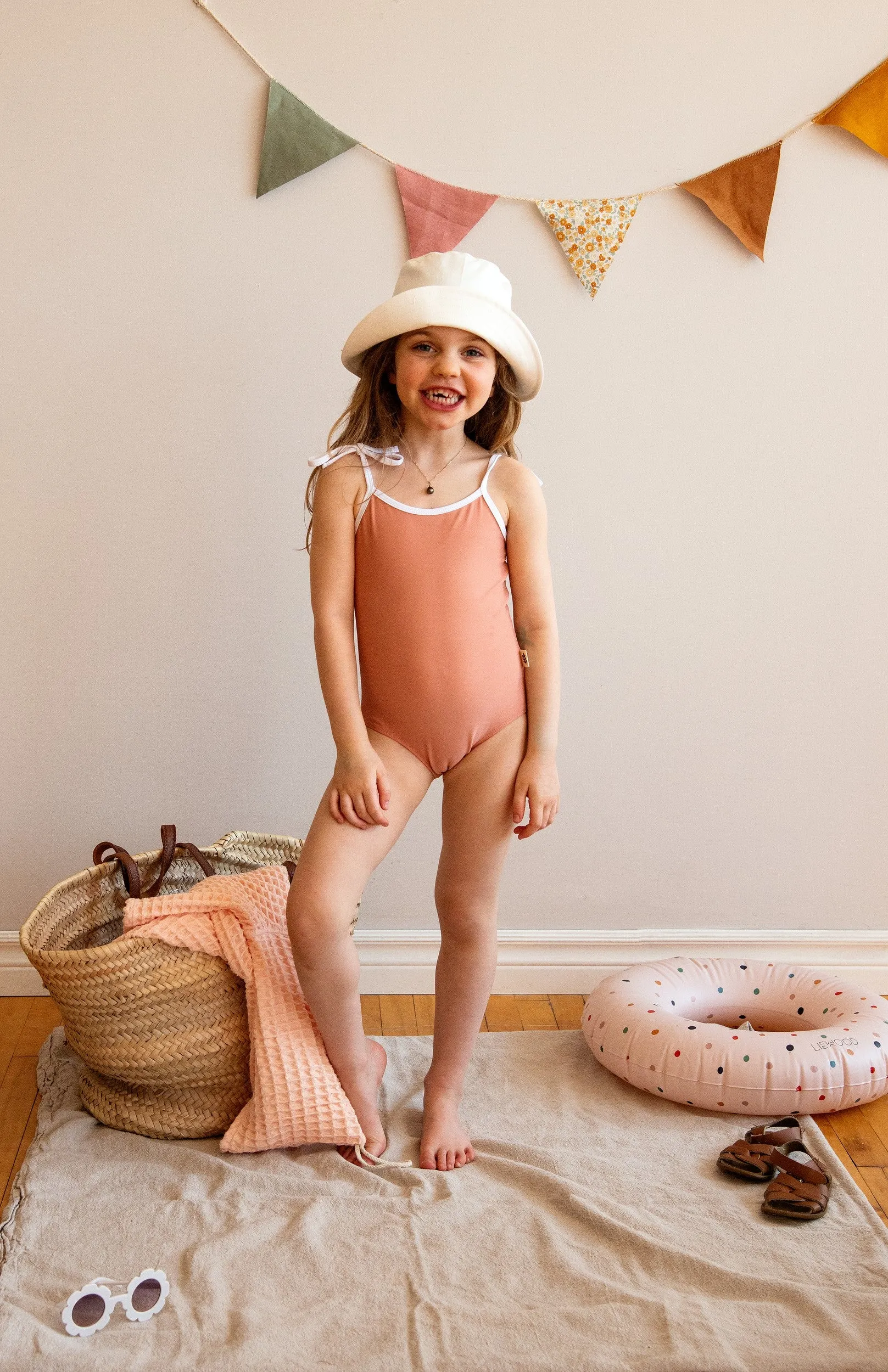 Tie-Strap One-Piece Swimsuit - Coastal