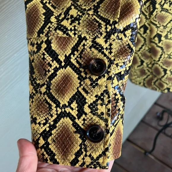 Topshop Snake Embossed Car Coat