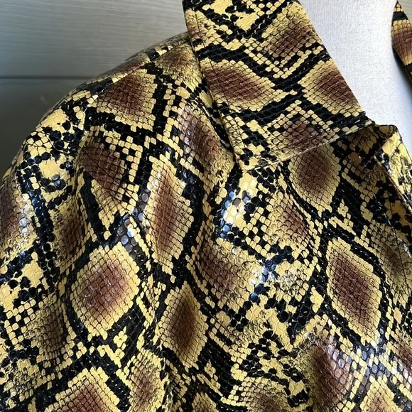 Topshop Snake Embossed Car Coat